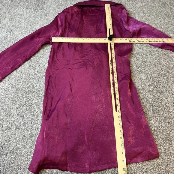 Princess Polly Dress Womens US 4 AU 8 pink Satin Wrap Tie Long Sleeve Mini - Picture 8 of 12